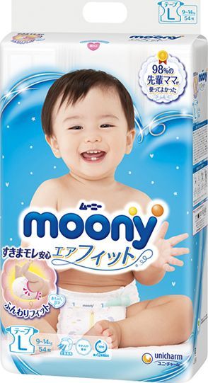 Moony Pieluchy L, 9-14 kg, 54 ks