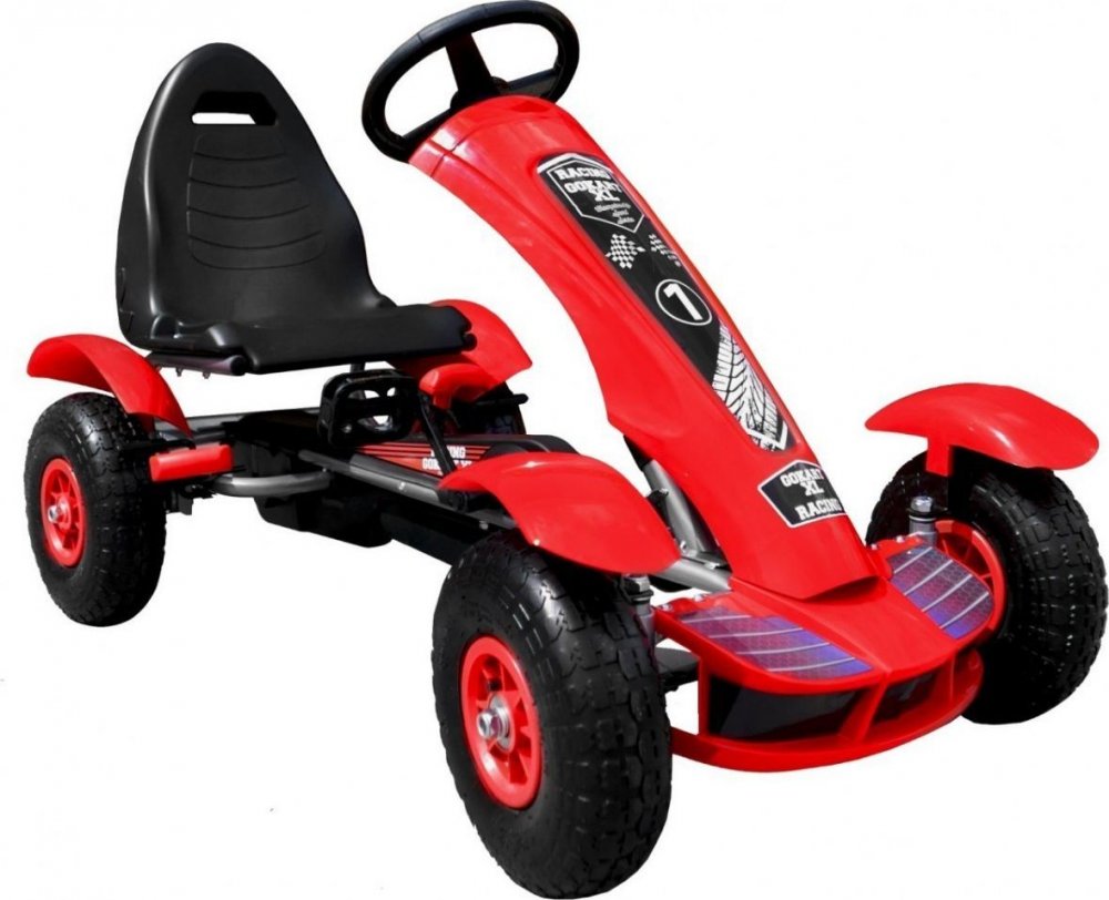 Majlo Toys šliapací motokára s nafukovacími kolesami Formule 618 červená