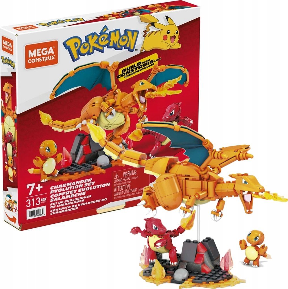 Mattel Mattel MEGA Pokémon Charmander Evolution Set Construction Toy