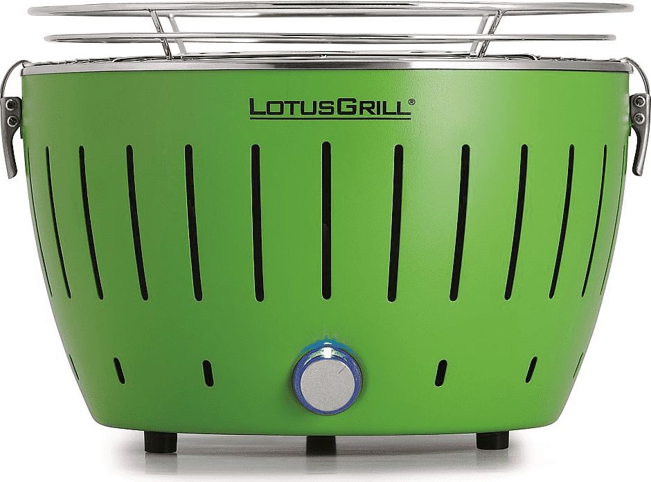 LotusGrill Grill turystyczny na drevené uhlie Mini 26 cm x 26 cm Zelený