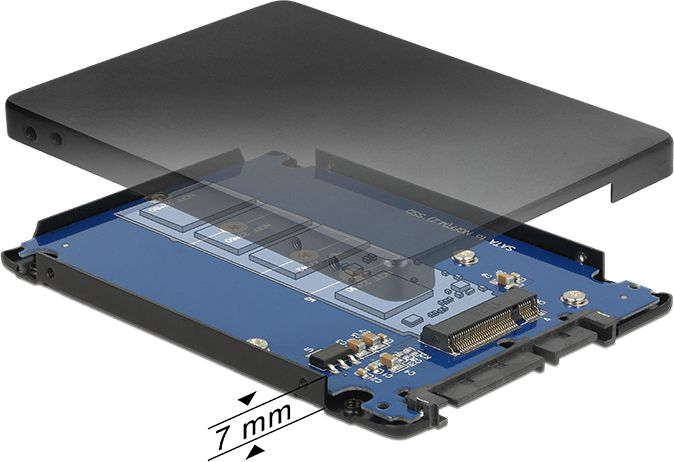 Delock Konwerter 2.5″ z 22-pinowym złączem SATA - M.2 NGFF z obudową (62688)
