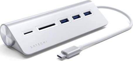 Satechi Satechi Aluminium Hub Combo - aluminiowy Hub USB-C (3x USB-A, czytnik kart micro/SD) (silver)