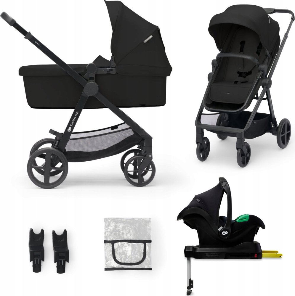 KinderKraft Universalus vežimėlis Kinderkraft Newly 4in1 Mink Pro, black