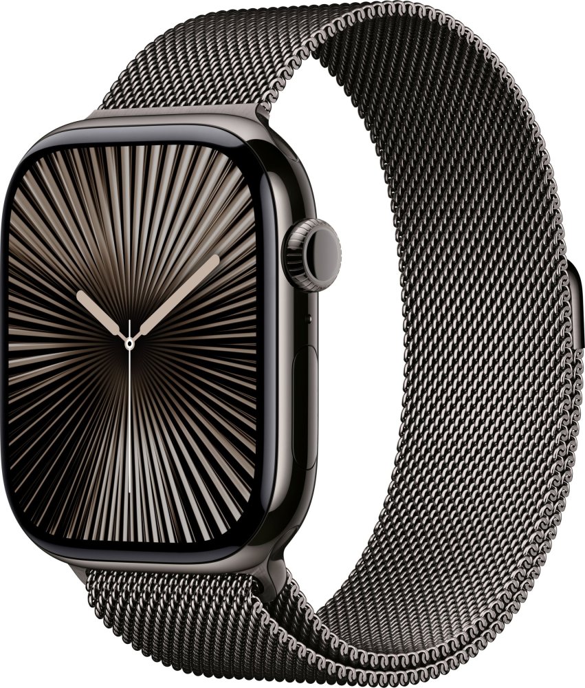 Apple Watch 10 GPS + Cellular 46mm gold Titanium Milanese Loop M/L Čierny