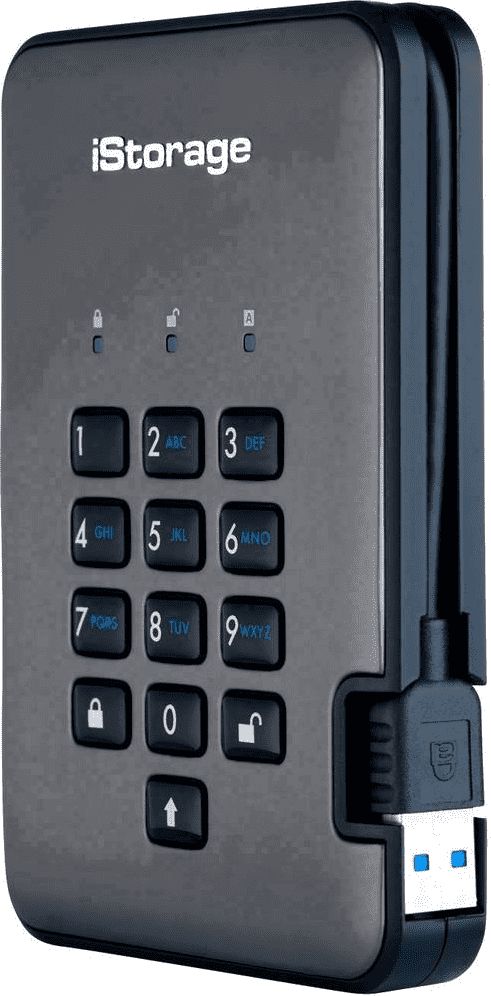 iStorage diskAshur Pro 2 256GB Sivý (IS-DAP2-256-SSD-256-C-G)