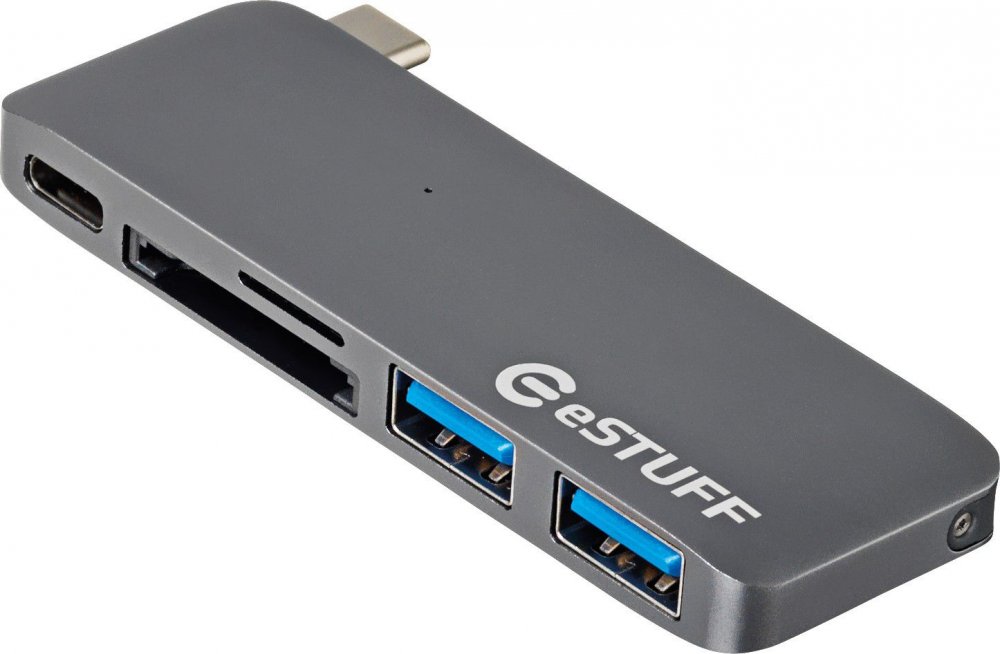 eStuff 1x SD 1x microSD  + 3x USB-A  (ES84121-GREY)