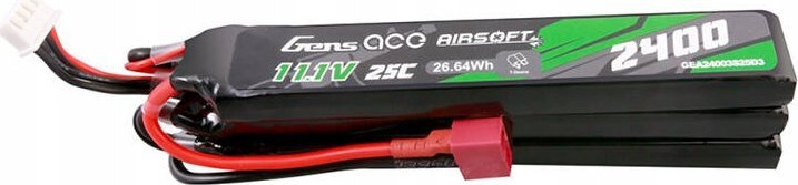Gens Ace akumulátor Gens ace 25C 2400mAh 3S2P 11.1V NUNCHUCK 3X Airsoft Gun Lipo z konektorem Deans(T) Plug