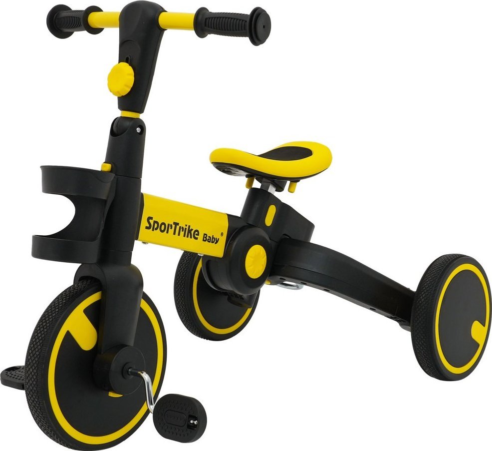 SporTrike Detský balančný bicykel Happy Bike 3w1 Sportrike Žltý