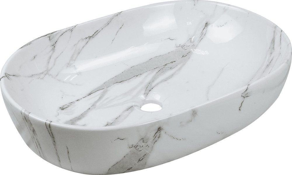 Invena WASHBAS COUNT TEJA 60 OVAL WHITE/MARBLE