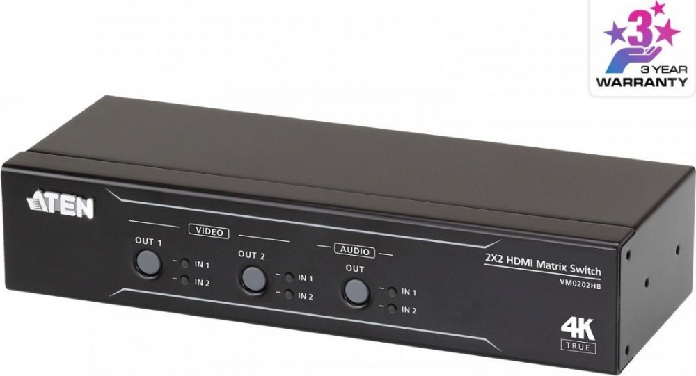 Aten Prepínač 2x2 True 4k HDMI Matrix Switch VM0202HB
