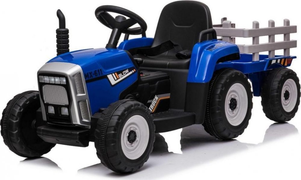 NoName Odrážadlo Traktor s prívesom BLOW Modrý