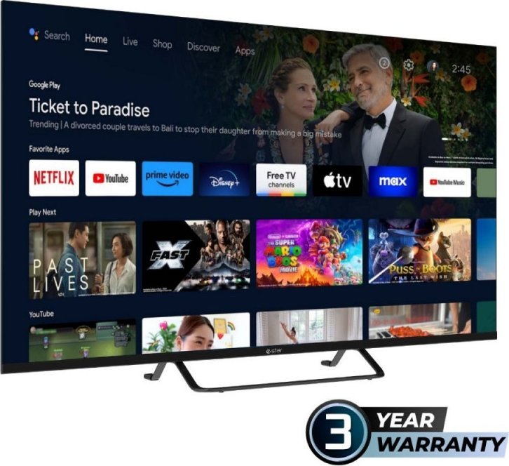 NoName eSTAR Android TV 43"/101cm 2K FHD LEDTV43A1T2 Black