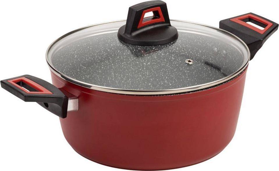 NAVA Hrniec granitowy do gotowania duszenia s pokrývkou szklaną TAURUS 24 cm 4,2 l
