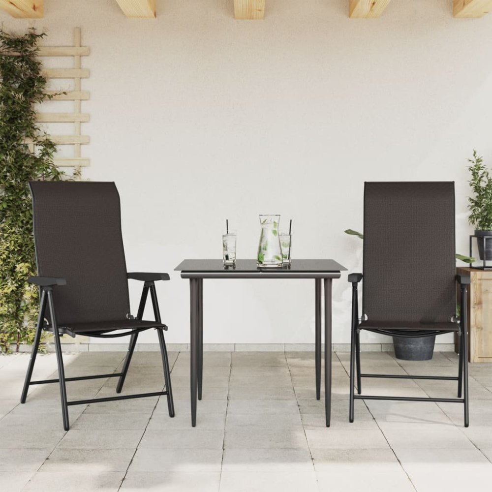 vidaXL vidaXL Składane kreslá ogrodowe, 2 ks, Čierna kawa, rattan PE