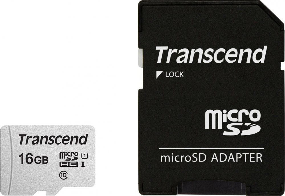 Transcend 300S MicroSDHC 16 GB Class 10 UHS-I/U3  (TS16GUSD300S-A)