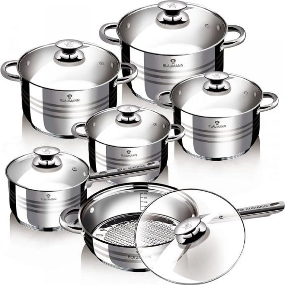 Blaumann Sada Hrncov ZE STALI NIERDZEWNEJ 12-ELE BLAUMANN GOURMET LINE BL-1031