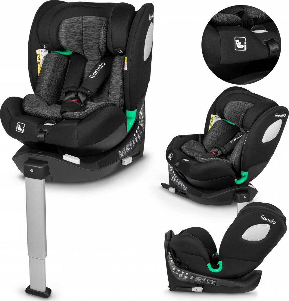 NoName Automobilinė kėdutė Lionelo Braam i-Size, 0-36 kg, Carbon Black