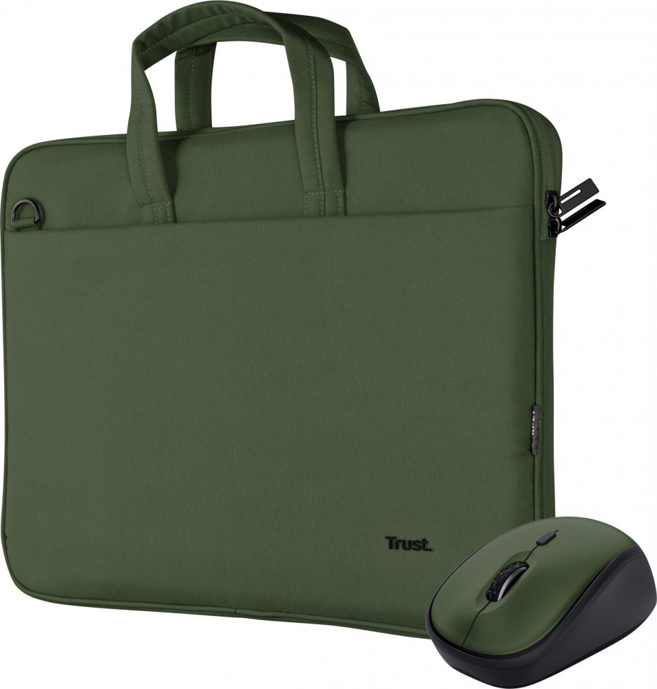 Trust TRUST Sada brašna na notebook 16" Notebook Bag + Bezdrátová Myš, zelená