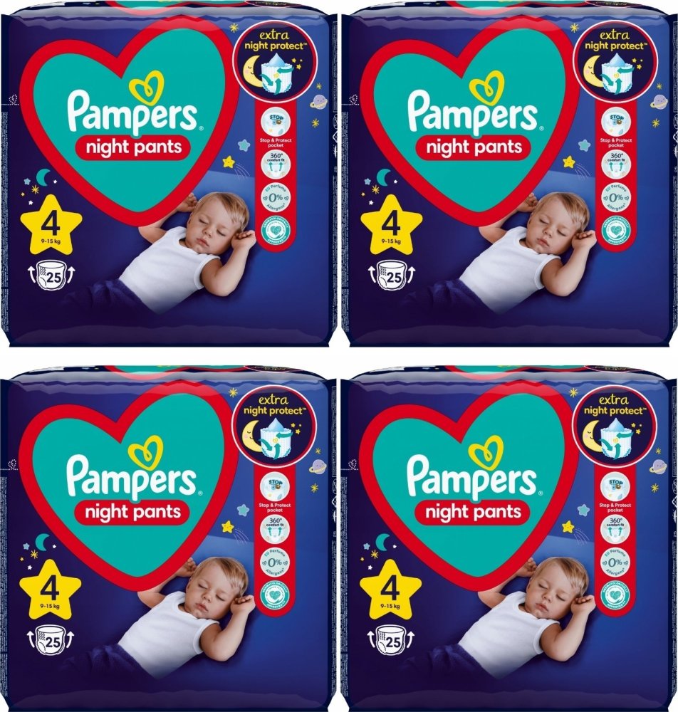 Pampers Plienky PAMPERS Pants Night Monthly pack S4 (4x25ct) = 100ct, 81758419MP