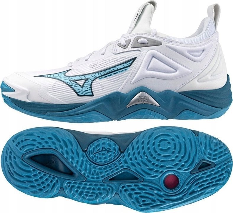 Mizuno Buty siatkarskie Mizuno WAVE MOMENTUM 3 46 biało niebieskie