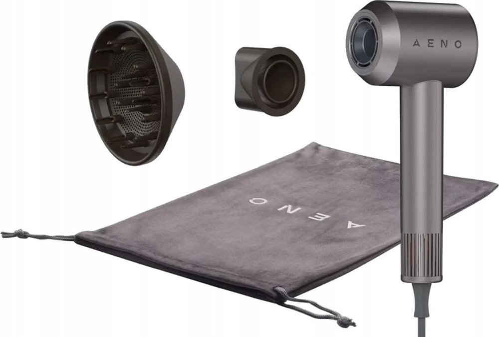 Aeno AENO Plaukų džiovintuvas HD1, high speed, airflow 100 km/h, NTC sensor, 1500W, ionization, incl. diffusor, concentrator, travel bag