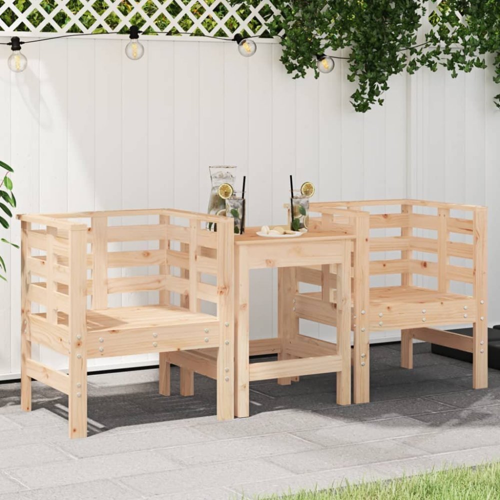 vidaXL vidaXL kreslá ogrodowe, 2 ks, 61,5x53x71 cm, lite drevo sosnowe