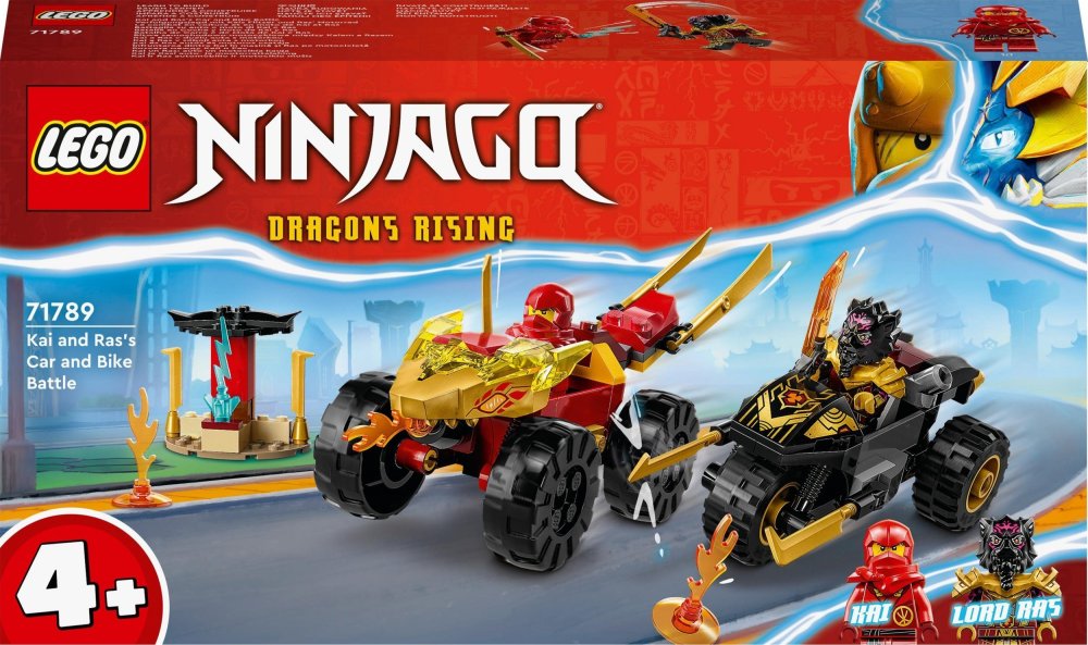 LEGO Ninjago Bitwa samochodowo-motocyklowa między Kaiem a Rasem 4ks (71789)