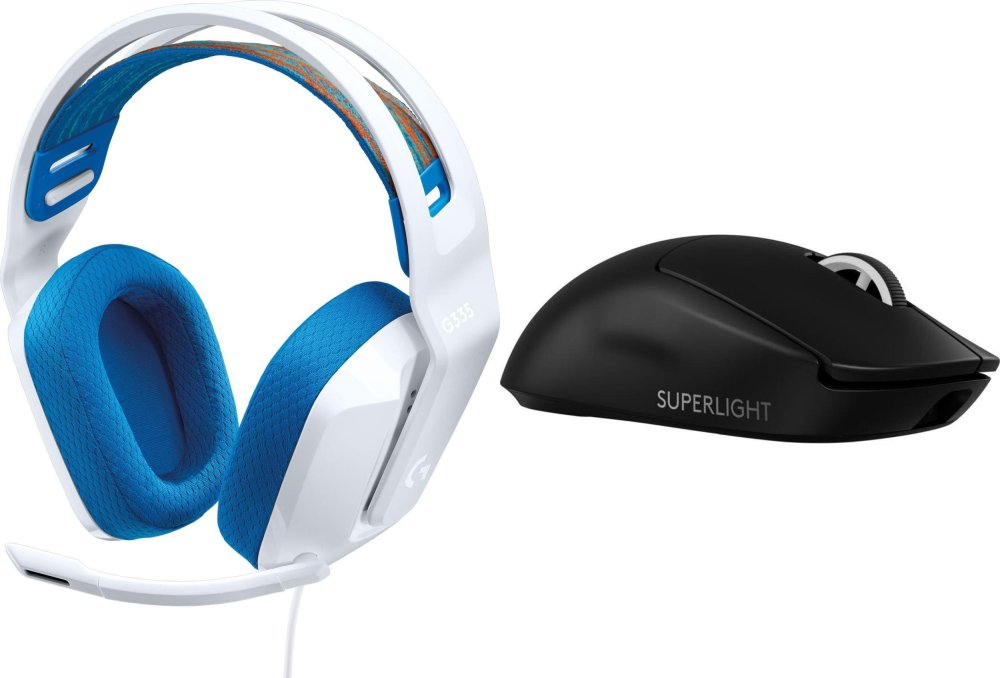 Logitech G335 Białe (981-001018) + G PRO X SuperLight 2  (910-006630)