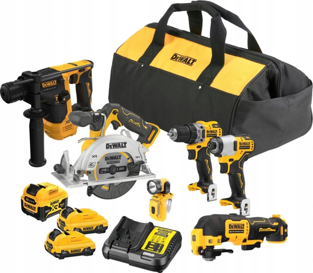 Dewalt DEWALT Sada COMBO 12V DCK611P1D2 (DCH072+DCS512+DCD701+DCF801+DCS353+DCL510) 1x5,0 2x2,0Ah Taška
