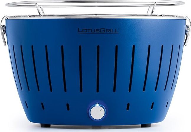 LotusGrill Grill turystyczny na drevené uhlie Mini 26 cm x 26 cm Modrý