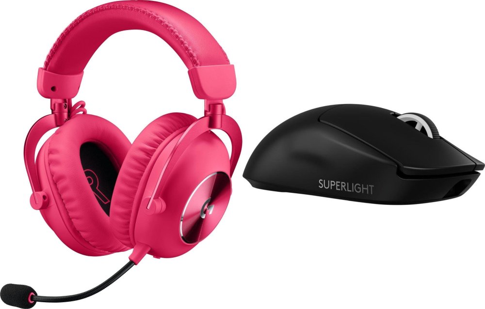 Logitech G Pro X2 Lightspeed Różowe (981-001275) + G PRO X SuperLight 2  (910-006630)