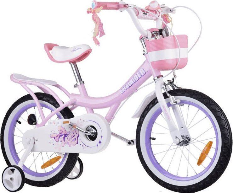 Royalbaby RoyalBaby Bicykel detský JENNY 16" košyk kółka boczne kokardki RB16G-4