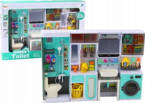 LeanToys Sada Do Zabawy Łazienka 4w1 Prysznic Toaleta Práčka Príslušenstvo