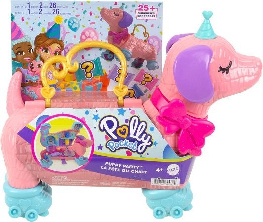 Mattel Polly Pocket Imprezka pieska Zestaw z 2 lalkami i ponad 20 akcesoriami  (HKV52)
