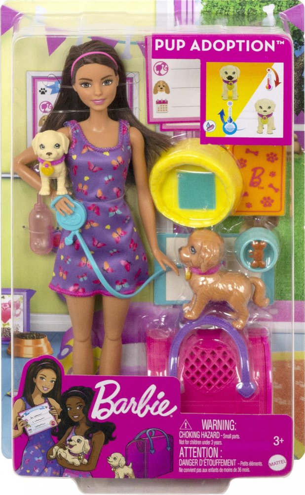 Mattel Adopcja piesków Zestaw + lalka HKD86