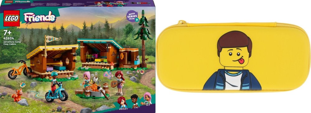 LEGO Friends Przytulne domki na letnim obozie (42624) + piórnik Lego