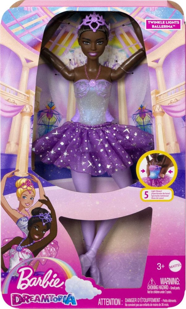 Mattel Baletnica Magiczne światełka Brunetka HLC26