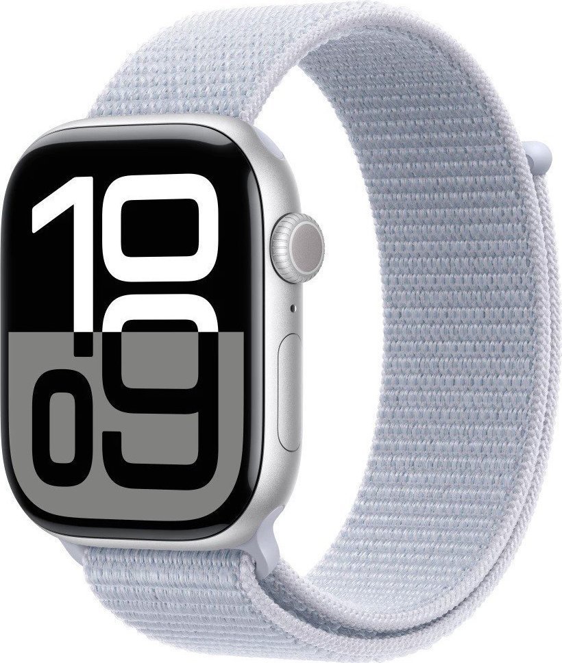 Apple Watch 10 GPS + Cellular 46mm Silver Alu Sport Loop Modrý  (MWY23QF/A)