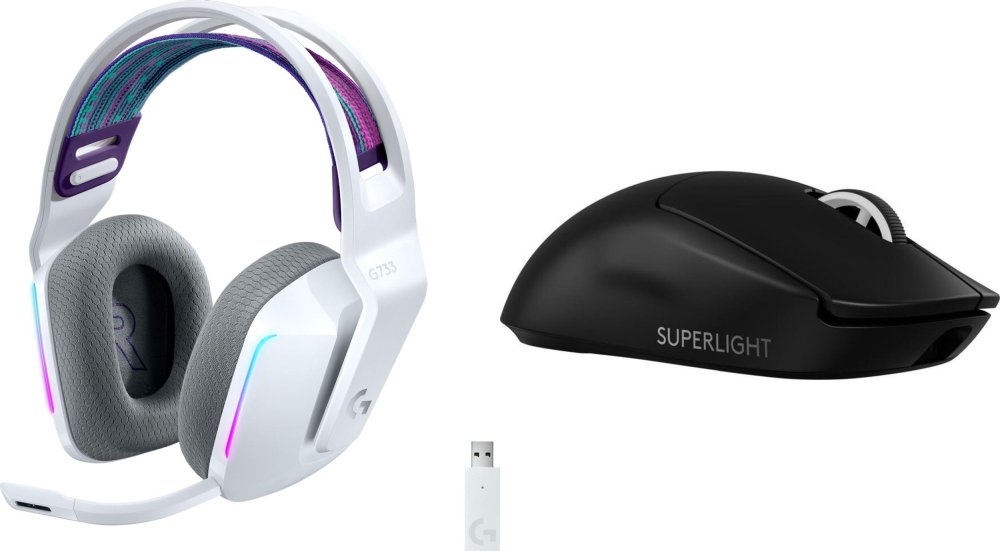 Logitech G733 Lightspeed Białe (981-000883) + G PRO X SuperLight 2  (910-006630)