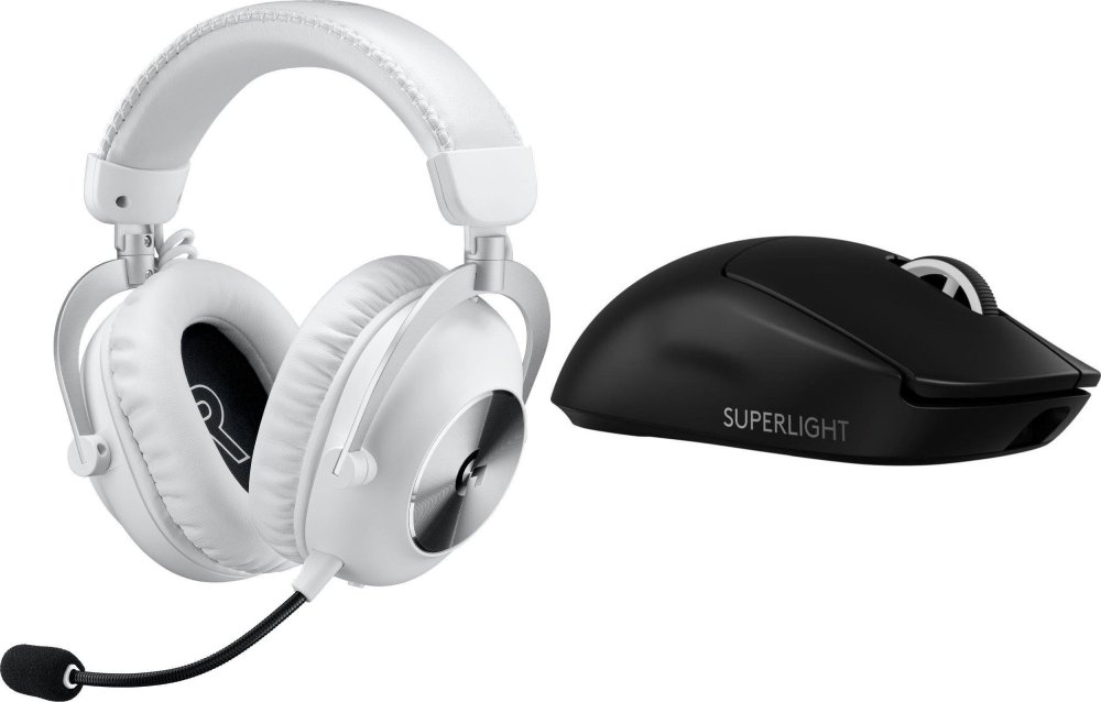 Logitech G Pro X2 Lightspeed Białe (981-001269) + G PRO X SuperLight 2  (910-006630)
