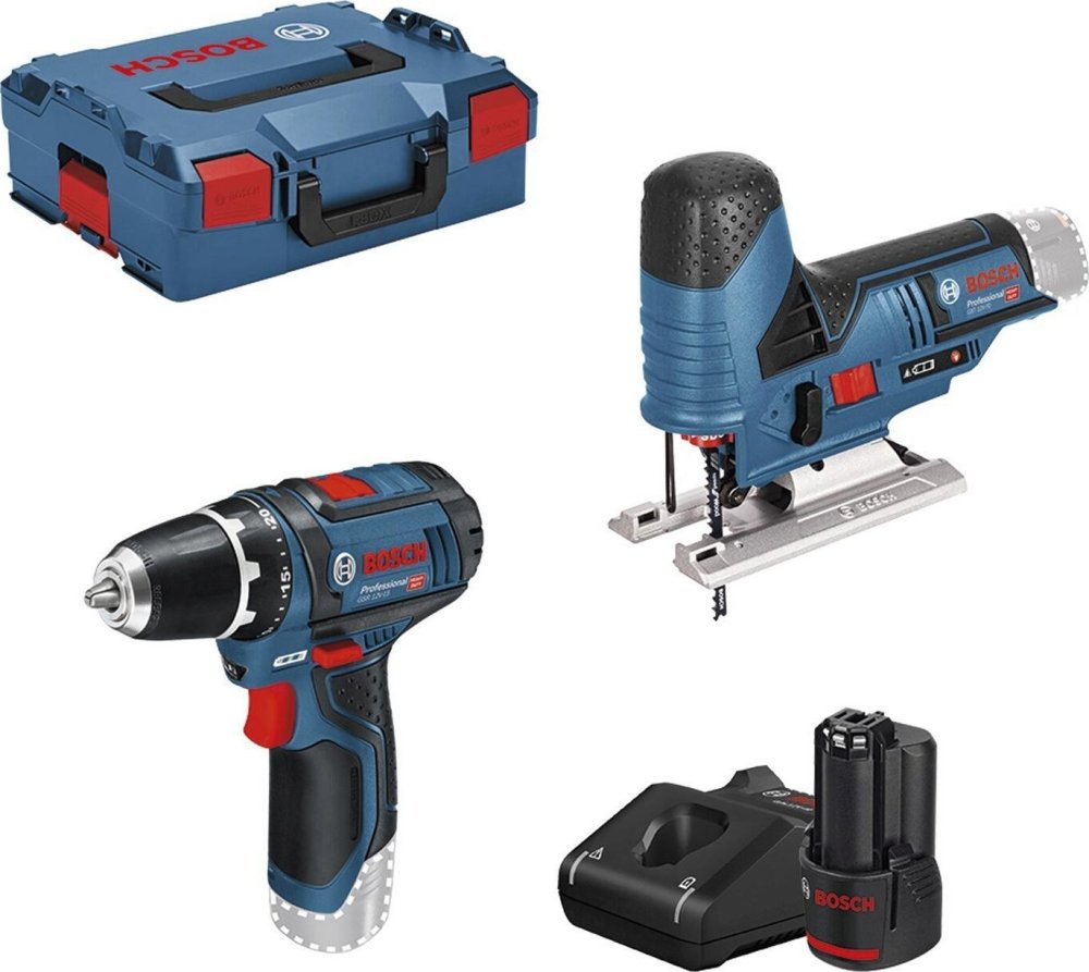 Bosch BOSCH GSR12V-15 GST12V 2x2,0 Ah in L-Boxx Akku-Maschinenset (0615990M1M)