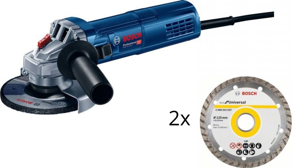 Bosch uhlová brúska GWS 9-125 S 900W (0.601.396.102) + 2x Bosch kotúč diamentowa