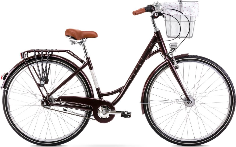 Romet Bicykel Romet POP ART LUX 28 M(18") bordowy mat + košyk