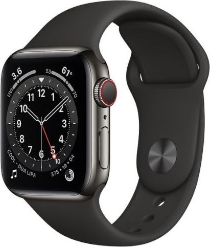 Apple Watch 6 GPS + Cellular 40mm Gray Steel Black Sport Čierny  (M06X3WB/A)