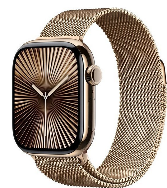 Apple Watch 10 GPS + Cellular 42mm Gold Titanium Milanese Loop  Gold