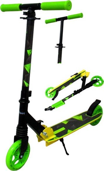 R-Sport veľká Hulajnoga H10 ZIELONO-Čierna Składana R-Sport koła 145 mm do 100 kg