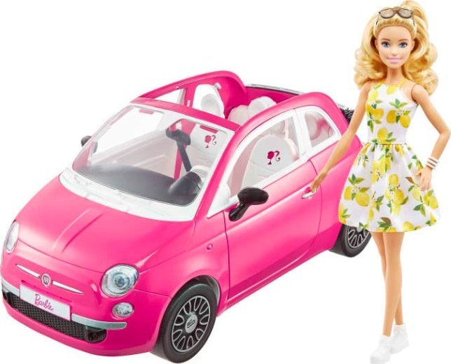 Mattel Barbie Bábika + Fiat 500 GXR57
