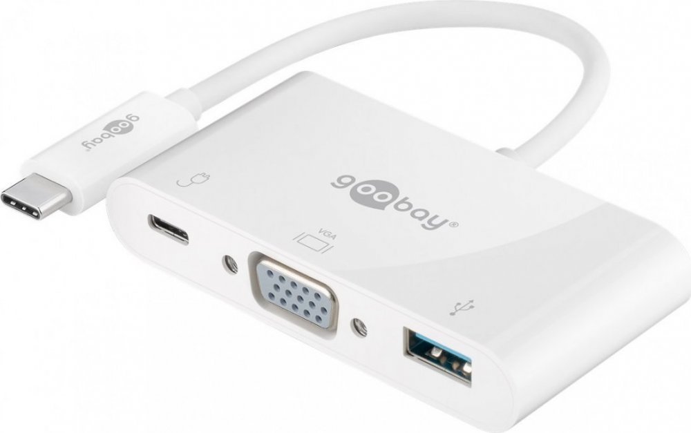 Goobay USB-C - VGA + USB-C + USB Biely  (62100)