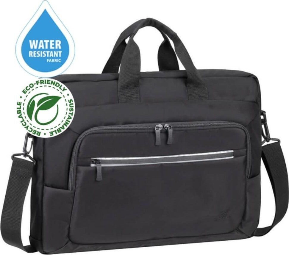 RivaCase Taška do notebooka 15,6"-16" RivaCase ECO Alpendorf 7531, Čierna, z ekologicznego, wodoodpornego materiału z recyklingu (rPET)