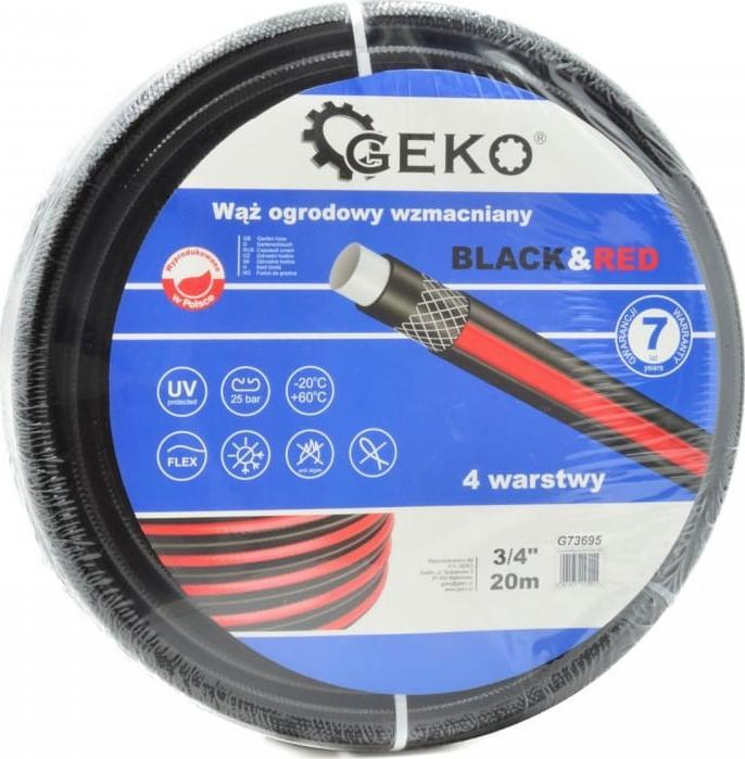Geko Záhradná hadica WZMACNIANY BLACK&RED 3/4" 30M (1) G73696 GEKO